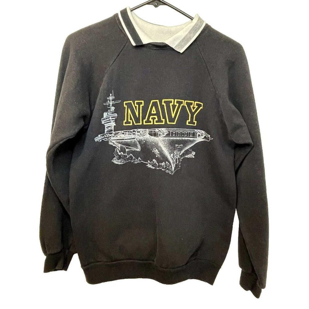 Navy Black Crewneck Sweater